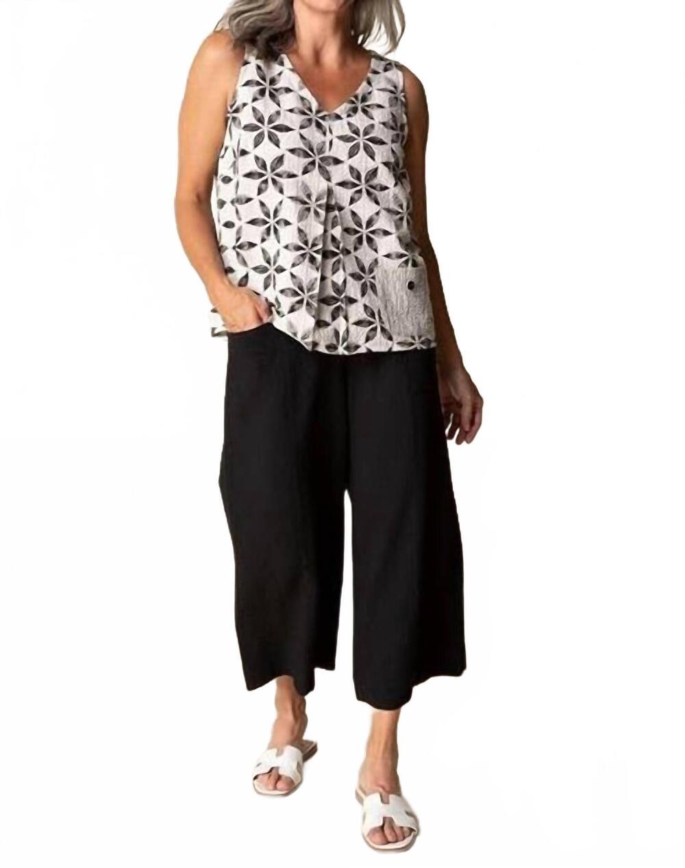 NEW HABITAT crinkle crepe floral mixed pleat tank in willow